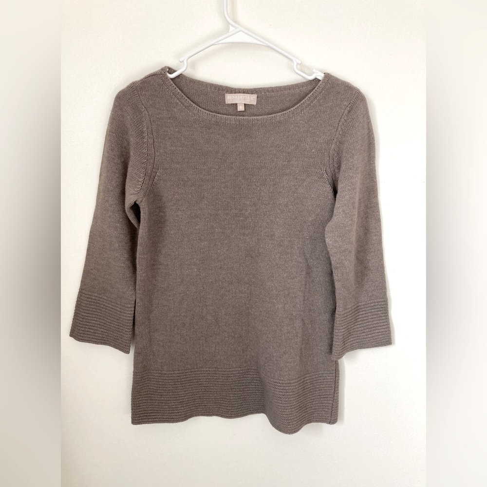 #140. 🆕 NWOT, Benedetta B., Sweater Top, Size S, Taupe, (Women)